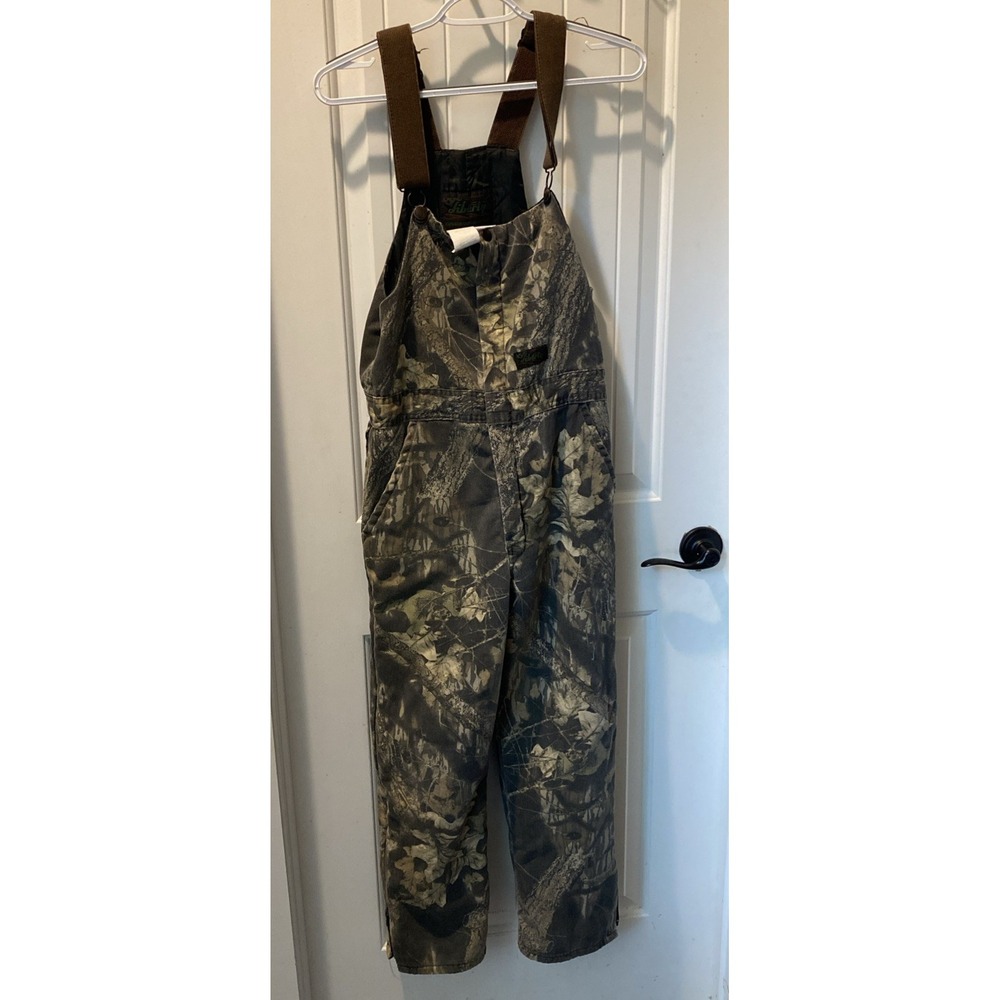 Liberty Mossy Oak Camo Hunting Bib Overalls Kids Size 16 Regular